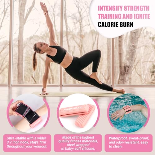 Pilates Wrist & Ankle Weights for Women, Wearable Strong Arm & Leg Weights Set of 2(1Lbs Each), Adjustable Ankle Weights for Walking, Yoga, Dance, Barre,Gym