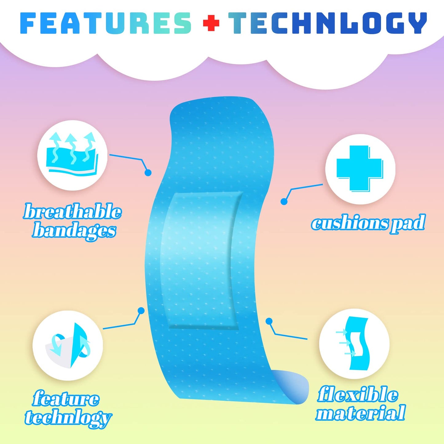 Yinder Kids Bandages Bulk Colorful Flexible Bandages Neon Waterproof Breathable Bandages Strip Protect Cuts and Scrapes for Children Toddlers, 2.83'' x 0.75''(540 Pcs)
