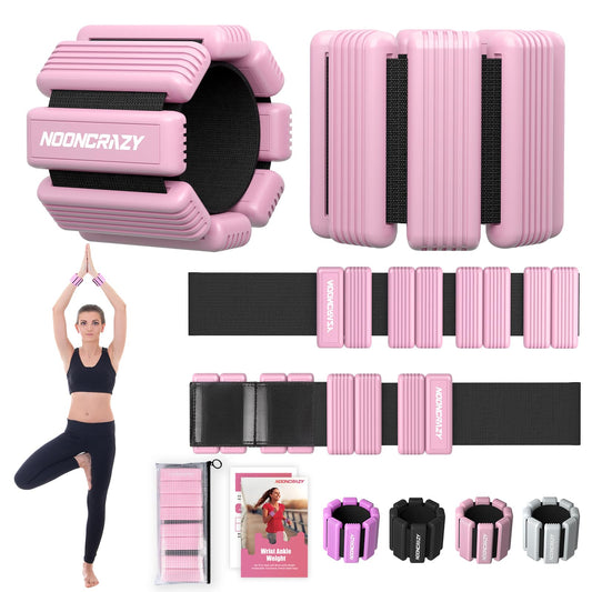 Pilates Wrist & Ankle Weights for Women, Wearable Strong Arm & Leg Weights Set of 2(1Lbs Each), Adjustable Ankle Weights for Walking, Yoga, Dance, Barre,Gym