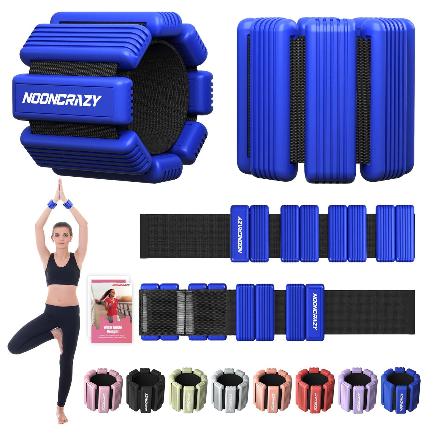 Pilates Wrist & Ankle Weights for Women, Wearable Strong Arm & Leg Weights Set of 2(1Lbs Each), Adjustable Ankle Weights for Walking, Yoga, Dance, Barre,Gym