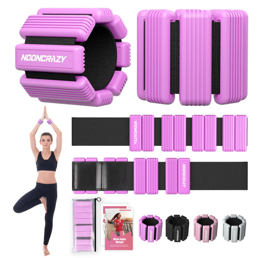 Pilates Wrist & Ankle Weights for Women, Wearable Strong Arm & Leg Weights Set of 2(1Lbs Each), Adjustable Ankle Weights for Walking, Yoga, Dance, Barre,Gym